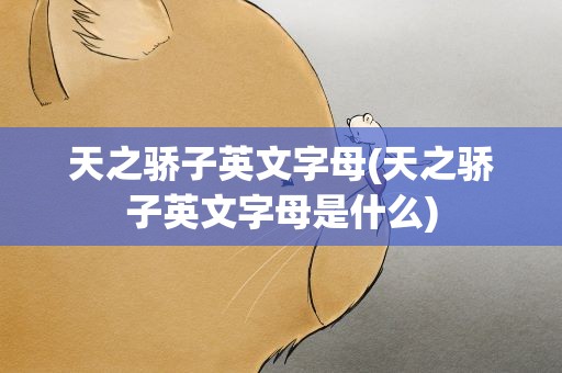 天之骄子英文字母(天之骄子英文字母是什么)