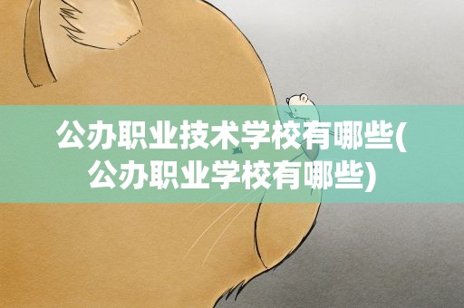 公办职业技术学校有哪些(公办职业学校有哪些)