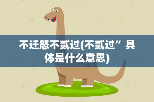 不迁怒不贰过(不贰过”具体是什么意思)