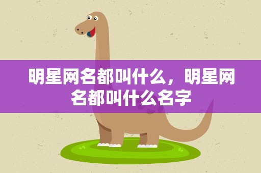 明星网名都叫什么，明星网名都叫什么名字