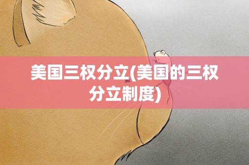 美国三权分立(美国的三权分立制度)