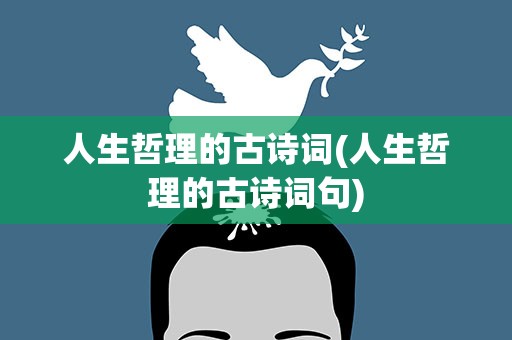 人生哲理的古诗词(人生哲理的古诗词句)