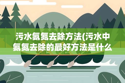 污水氨氮去除方法(污水中氨氮去除的最好方法是什么)