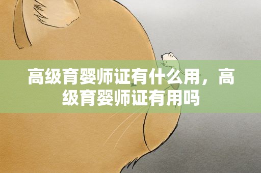 高级育婴师证有什么用，高级育婴师证有用吗