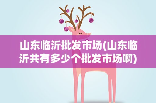 山东临沂批发市场(山东临沂共有多少个批发市场啊)
