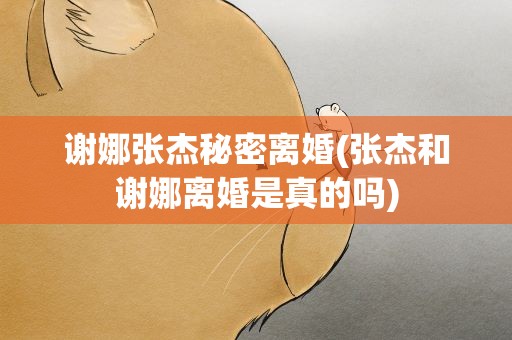 谢娜张杰秘密离婚(张杰和谢娜离婚是真的吗)
