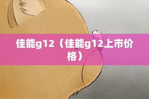 佳能g12（佳能g12上市价格）