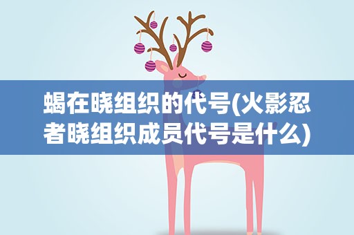 蝎在晓组织的代号(火影忍者晓组织成员代号是什么)