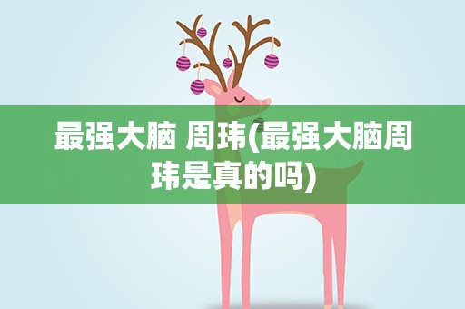 最强大脑 周玮(最强大脑周玮是真的吗)