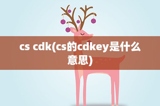 cs cdk(cs的cdkey是什么意思)