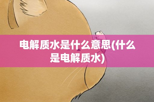 电解质水是什么意思(什么是电解质水)