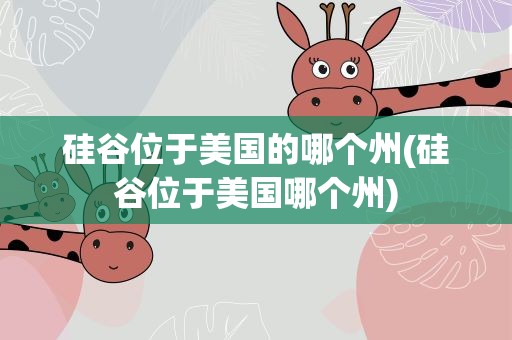 硅谷位于美国的哪个州(硅谷位于美国哪个州)