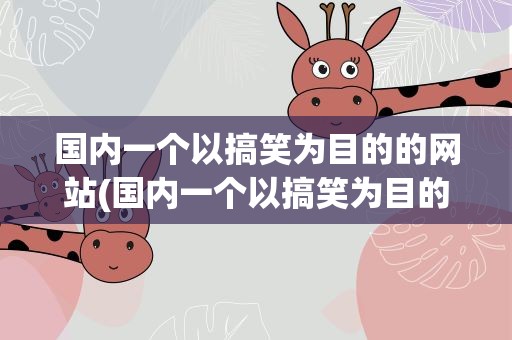 国内一个以搞笑为目的的网站(国内一个以搞笑为目的的网站叫什么)