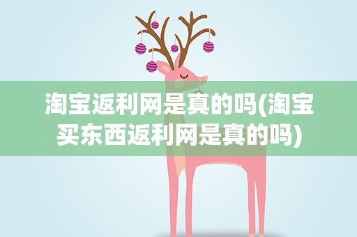淘宝返利网是真的吗(淘宝买东西返利网是真的吗)