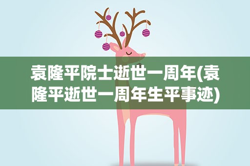 袁隆平院士逝世一周年(袁隆平逝世一周年生平事迹)