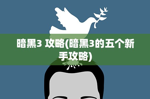 暗黑3 攻略(暗黑3的五个新手攻略)