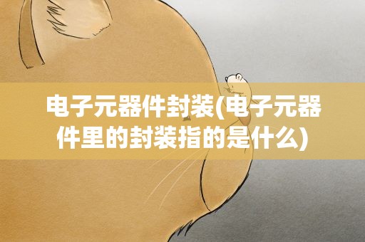 电子元器件封装(电子元器件里的封装指的是什么)