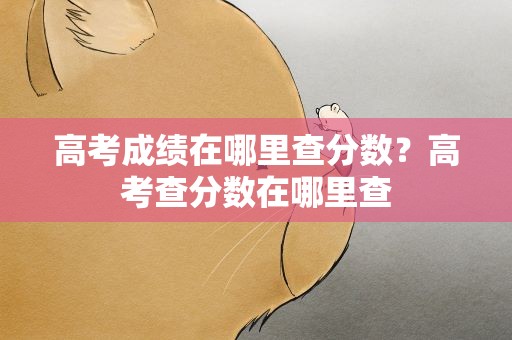高考成绩在哪里查分数？高考查分数在哪里查