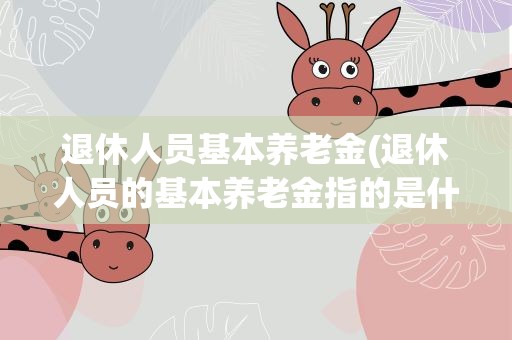 退休人员基本养老金(退休人员的基本养老金指的是什么)