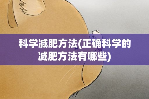 科学减肥方法(正确科学的减肥方法有哪些)