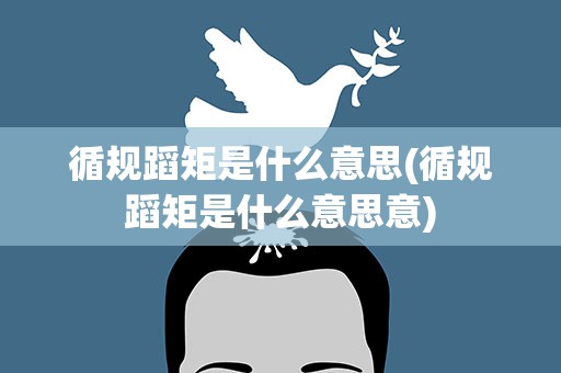 循规蹈矩是什么意思(循规蹈矩是什么意思意)