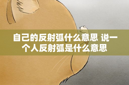 自己的反射弧什么意思 说一个人反射弧是什么意思