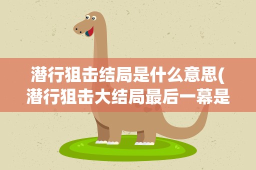潜行狙击结局是什么意思(潜行狙击大结局最后一幕是什么意思)