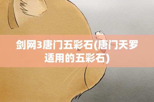 剑网3唐门五彩石(唐门天罗适用的五彩石)