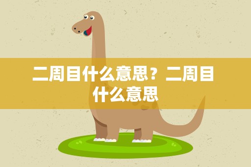 二周目什么意思？二周目 什么意思