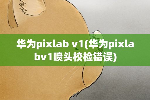 华为pixlab v1(华为pixlabv1喷头校检错误)