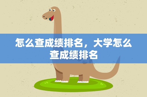 怎么查成绩排名，大学怎么查成绩排名