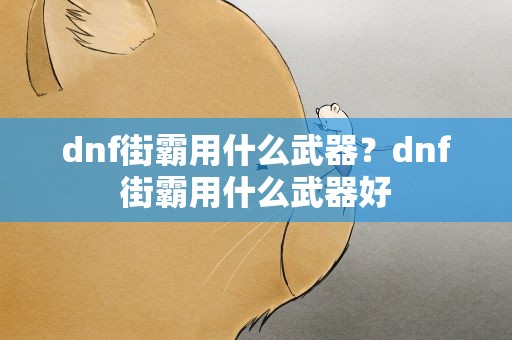 dnf街霸用什么武器？dnf街霸用什么武器好