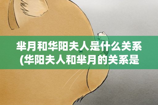 芈月和华阳夫人是什么关系(华阳夫人和芈月的关系是什么)