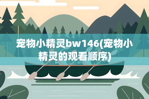 宠物小精灵bw146(宠物小精灵的观看顺序)