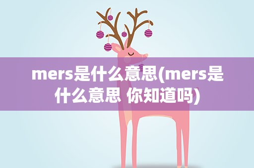 mers是什么意思(mers是什么意思 你知道吗)