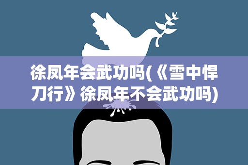 徐凤年会武功吗(《雪中悍刀行》徐凤年不会武功吗)