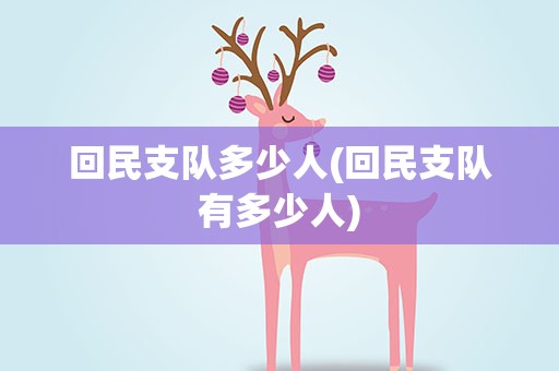 回民支队多少人(回民支队有多少人)