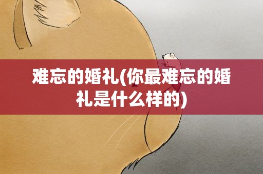 难忘的婚礼(你最难忘的婚礼是什么样的)