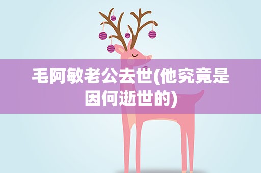 毛阿敏老公去世(他究竟是因何逝世的)