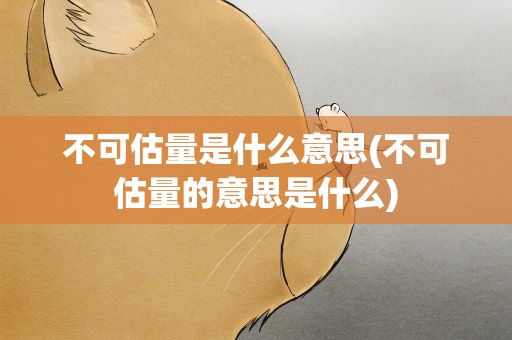 不可估量是什么意思(不可估量的意思是什么)