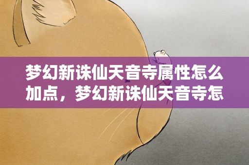 梦幻新诛仙天音寺属性怎么加点，梦幻新诛仙天音寺怎么加点