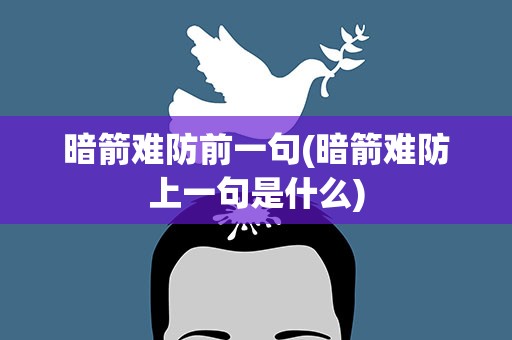暗箭难防前一句(暗箭难防上一句是什么)