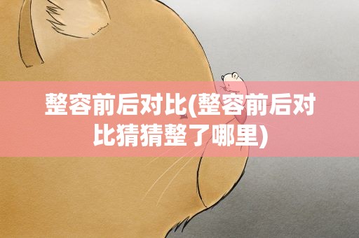 整容前后对比(整容前后对比猜猜整了哪里)