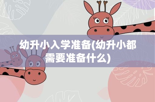 幼升小入学准备(幼升小都需要准备什么)