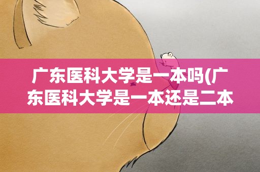 广东医科大学是一本吗(广东医科大学是一本还是二本)