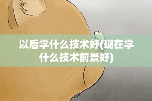 以后学什么技术好(现在学什么技术前景好)
