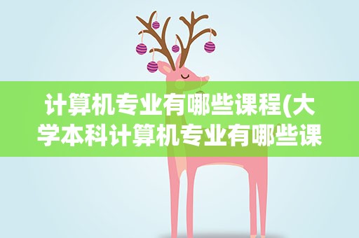 计算机专业有哪些课程(大学本科计算机专业有哪些课程)