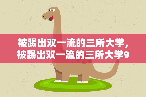 被踢出双一流的三所大学，被踢出双一流的三所大学985