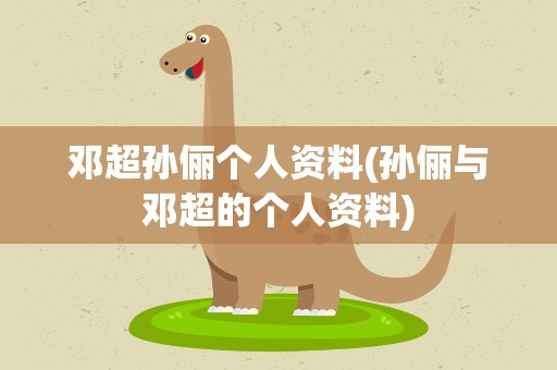 邓超孙俪个人资料(孙俪与邓超的个人资料)