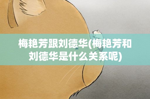 梅艳芳跟刘德华(梅艳芳和刘德华是什么关系呢)
